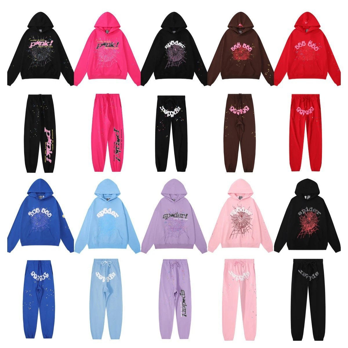 High street men's and women's hooded sweatshirts and sweatpants