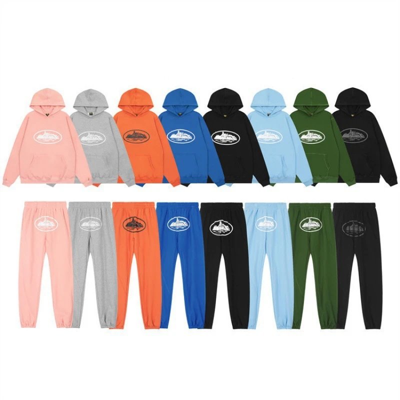Hooded sweatshirt street skateboarding suit casual fleece sweatpants trendy