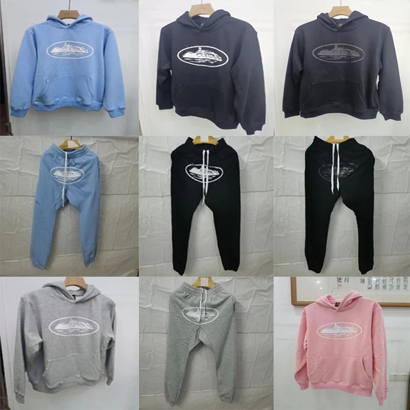 Kojima print casual sports pants and sweatshirt